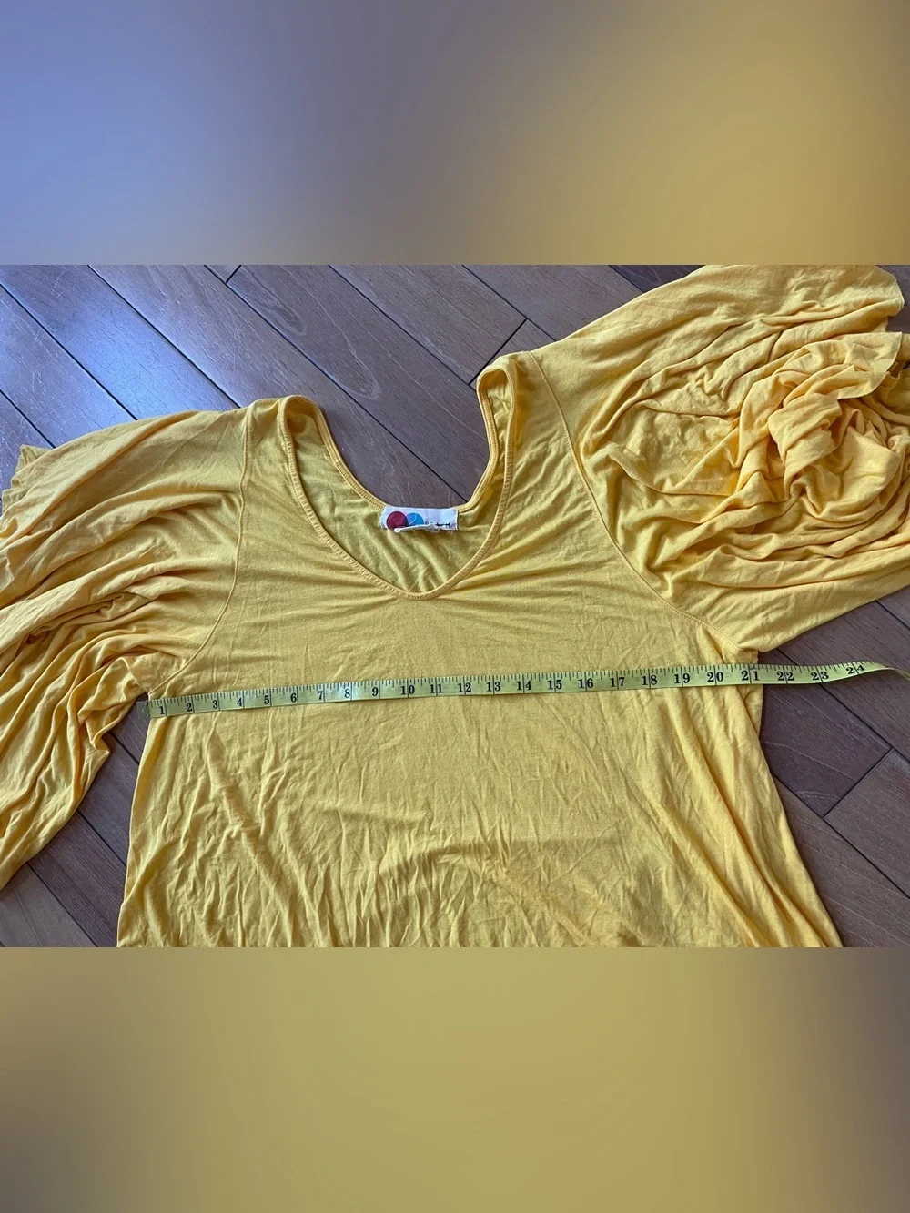 Free People Beach Yellow Oversized Tunic Top Flutter Sleeve Boho Cover Up Size M